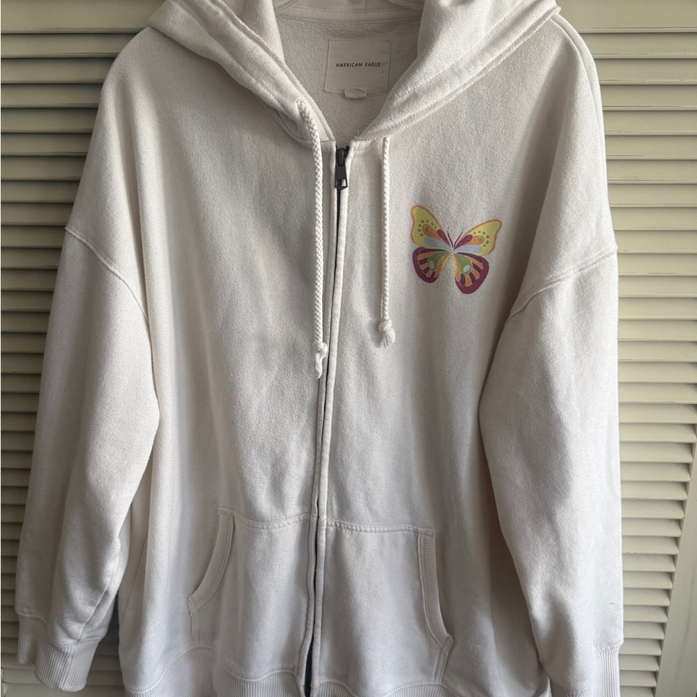 American Eagle Outfitters Cream Hoodie